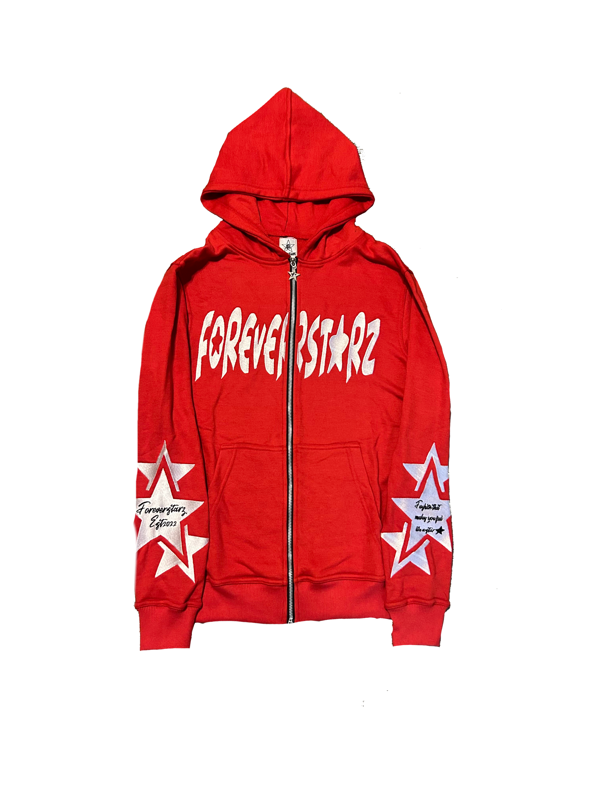 ESTABLISHED” RED ZIPUP – Forever Starz apparel