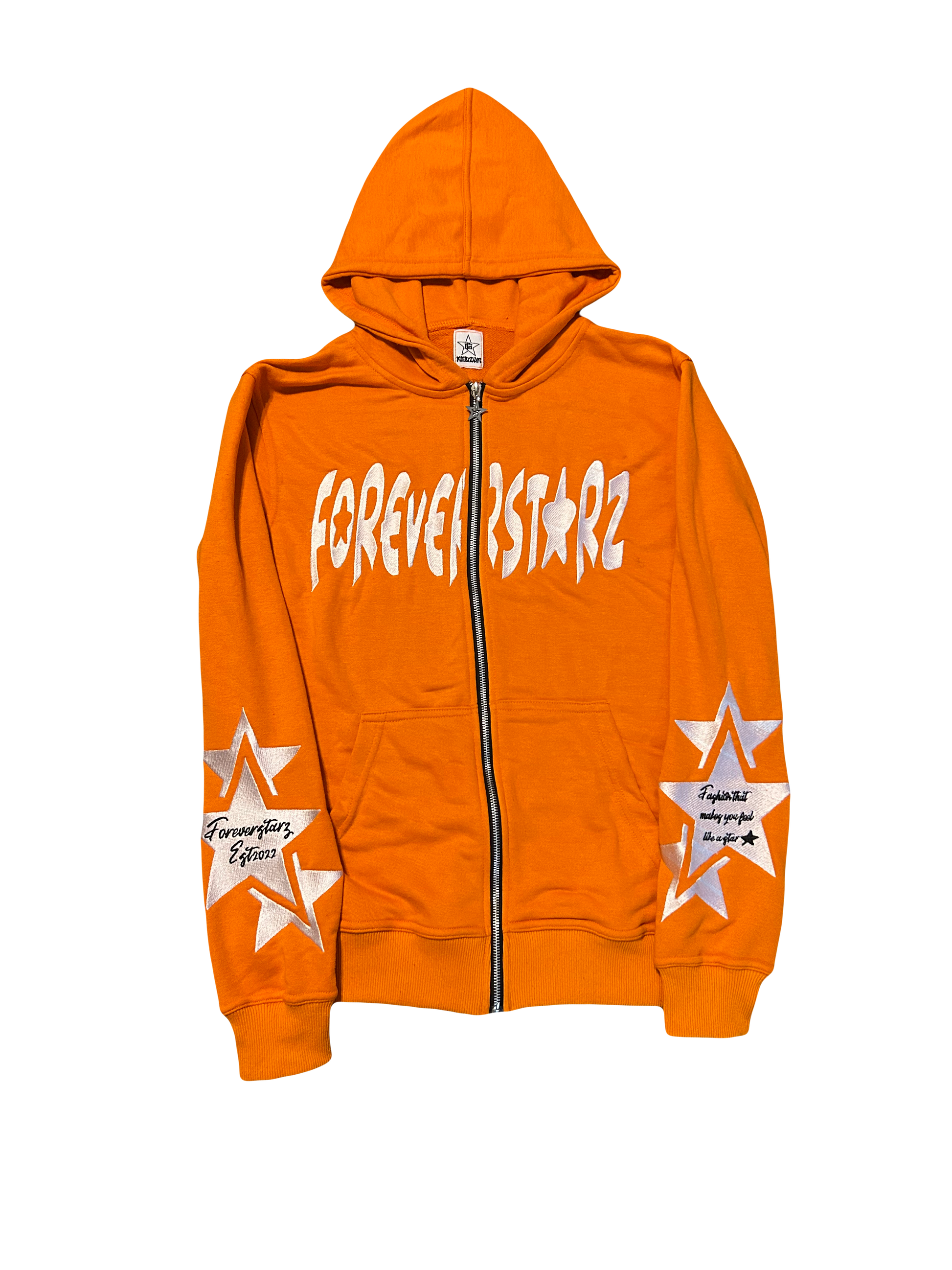 ESTABLISHED” ORANGE ZIPUP – Forever Starz apparel ESTABLISHED” ORANGE ZIPUP – Forever Starz apparel